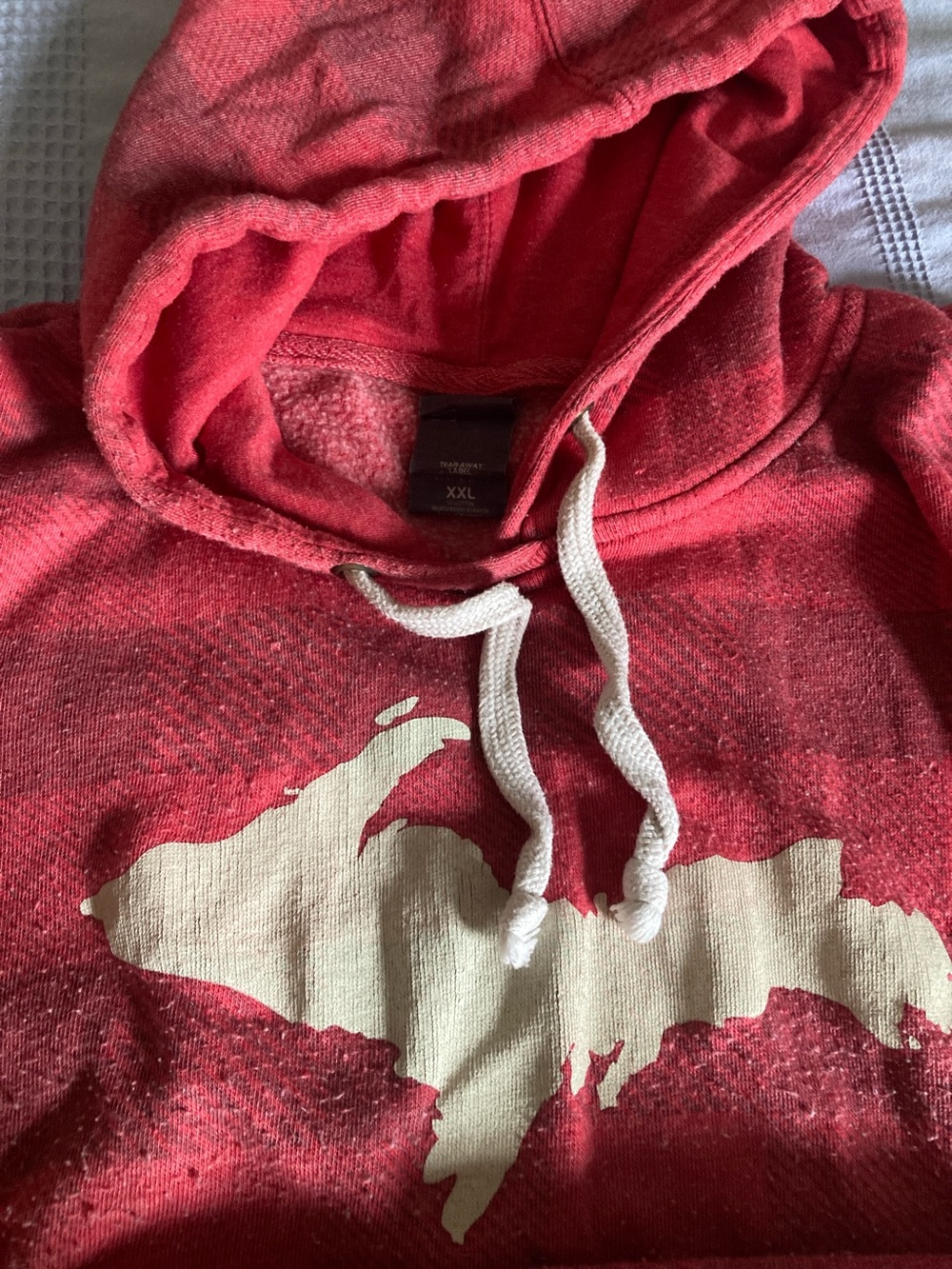 Red Hooded Pullover Sweatshirt upper peninsula of Michigan